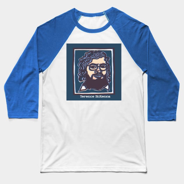 Terence McKenna Baseball T-Shirt by JSnipe